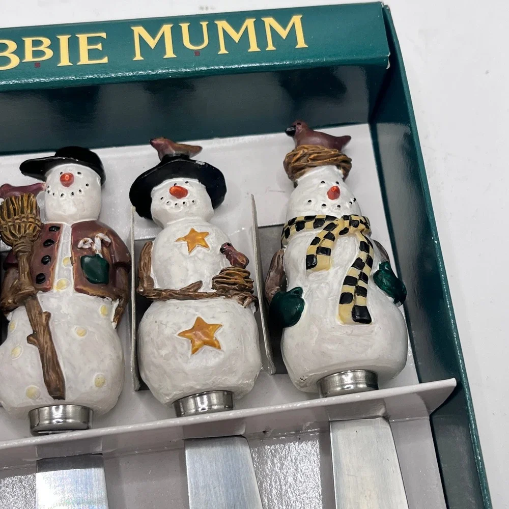 Debbie Mumm Snowman Spreaders Set of 4 Boston Warehouse 12655 Vintage 1999
